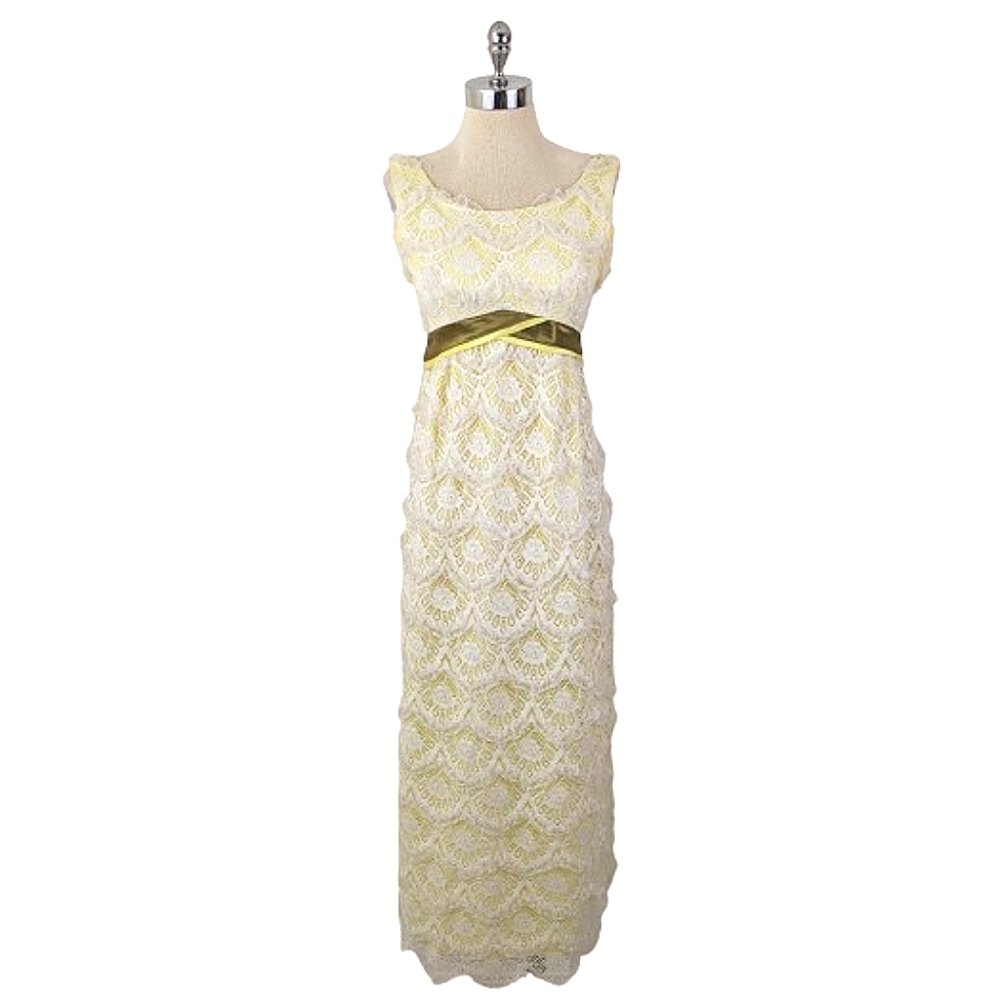 vintage 60s/70s lace overlay gown